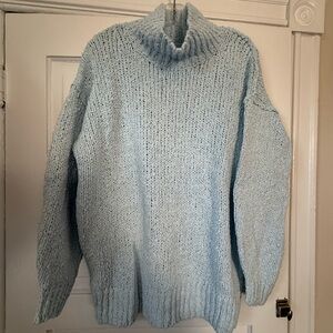 Anthropologie Soft Light Blue Chunky Knit Cardigan